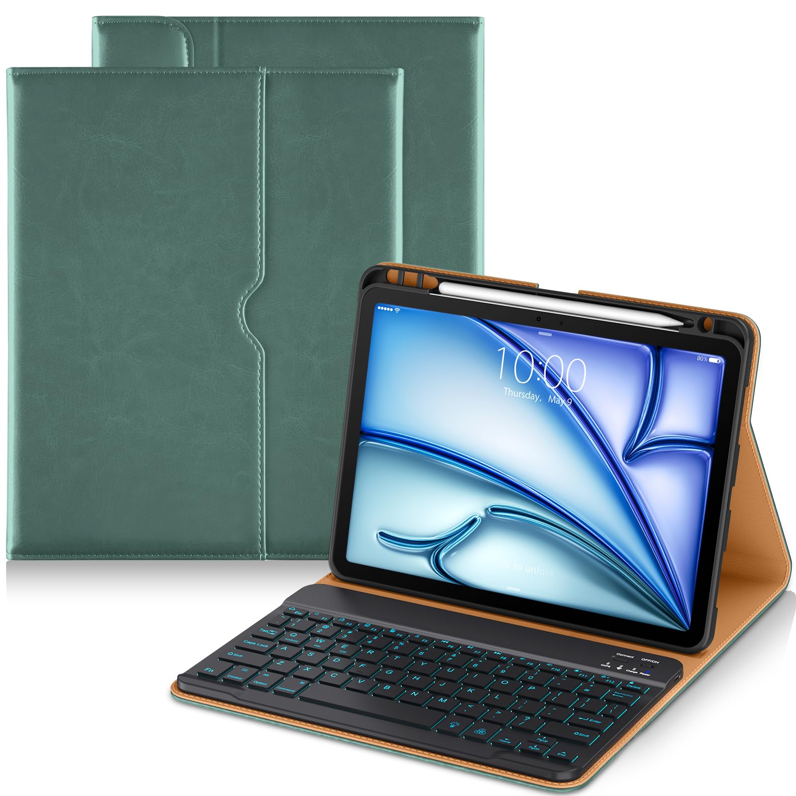 DTTO Keyboard Case for iPad Air 11 Inch M4/M3/M2 (2026/2025/2024), Green