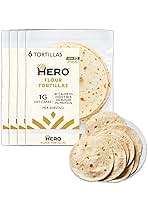 Hero Flour Tortilla - Delicious Tortilla Wraps | Soft Net Low Carb Tortillas | High Fiber, 1g Net Carbs & 80 Calories Per Serving (24 Tortillas, 4 Packs of 6)