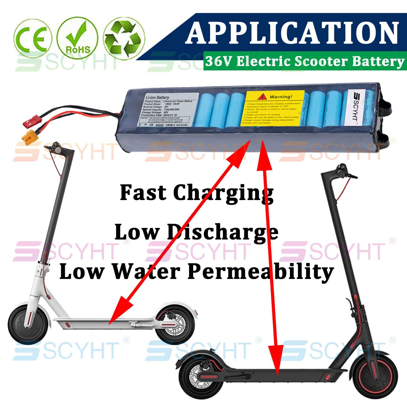 36 V Batterie vélo électrique 10S3P Batterie au Lithium