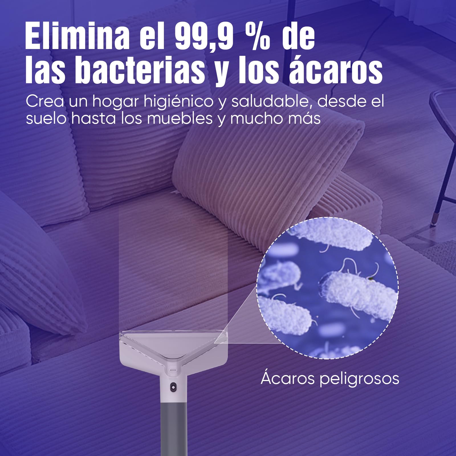 Aspiradora de Agua Tapicería - 2500W 20kPa Limpiador de Tapiceríascon Vapor Caliente,alfombras, moquetas para aspiradora y desmontador para colchón compacto y portátil