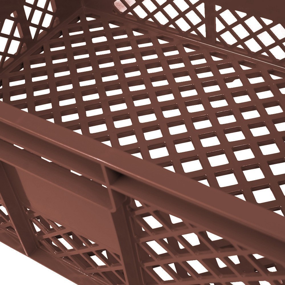 Juego de 6 cestas perforadas y apilables, calidad industrial, aptas para alimentos, 600 x 400 x 240 mm, color marrón