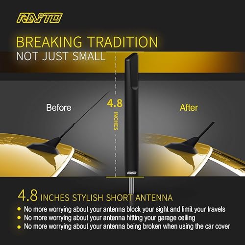 Miniatura 4 de RAITO Antena corta de radio AM FM de 4.8 pulgadas compatible con Tacoma 1995-2016