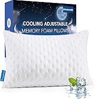 Vista 21 de Almohada refrescante para dormir de lado para dolor de cuello y hombros, almohadas de cama curvadas de espuma viscoelástica triturada de lujo