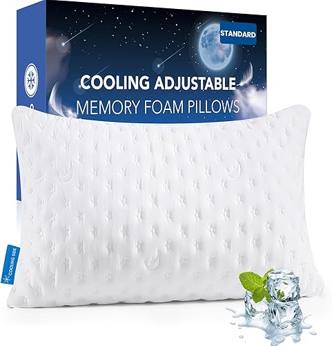 Miniatura 21 de Almohada refrescante para dormir de lado para dolor de cuello y hombros, almohadas de cama curvadas de espuma viscoelástica triturada de lujo