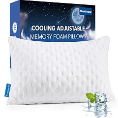 KUCEY Cooling Side Sleeper Pillow for Neck and Shoulder Pain Luxury Shredded Memory Foam Curved Bed Pillows for