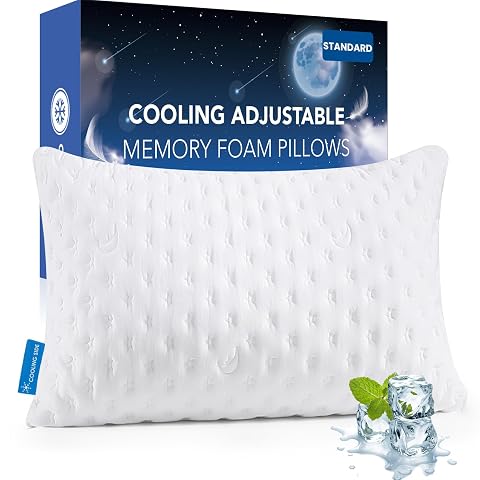 KUCEY Cooling Side Sleeper Pillow for Neck and Shoulder Pain Luxury Shredded Memory Foam Curved Bed Pillows for