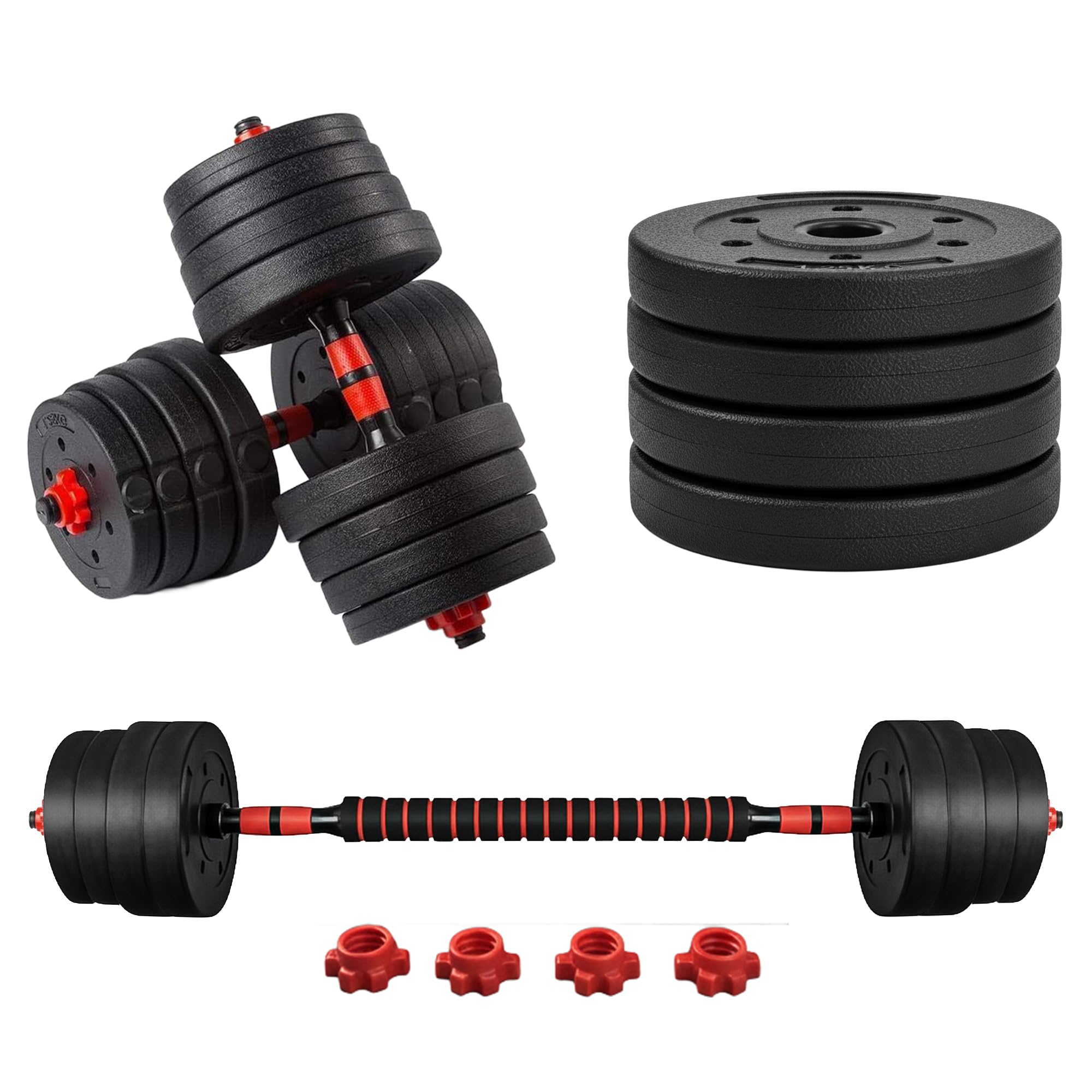 Sponsored Ad – Adjustable Non-Slip Dumbbell Weight Set for Home Gym-Slide-On Free Weights Dumbbell Set for Full-Body Workouts, Dumbell Barbell Combo Compact Free Weights Set, Ideal for Women & Men