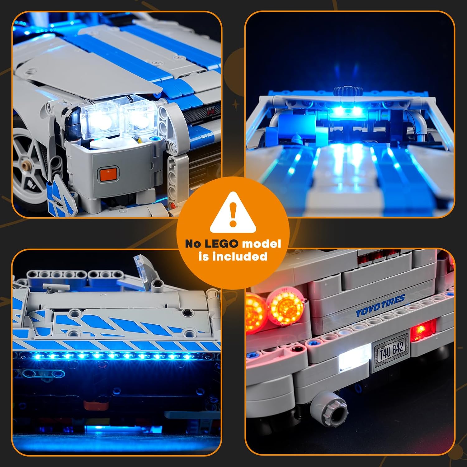 LIGHTAILING Light for Lego-42210 2-Fast-2 Furious-Nissan-Skyline GT-R (R34) Car - Led Lighting Kit Compatible with Lego Building Blocks Model - NOT Included The Model Set