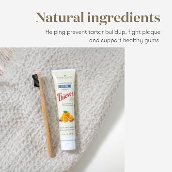 Young Living Thieves Whitening Toothpaste - Natural Oral Care for a Bright Smile - Fluoride-Free Formula - 4 oz Tube - Certified Ingredients for Fresh and Healthy Teeth