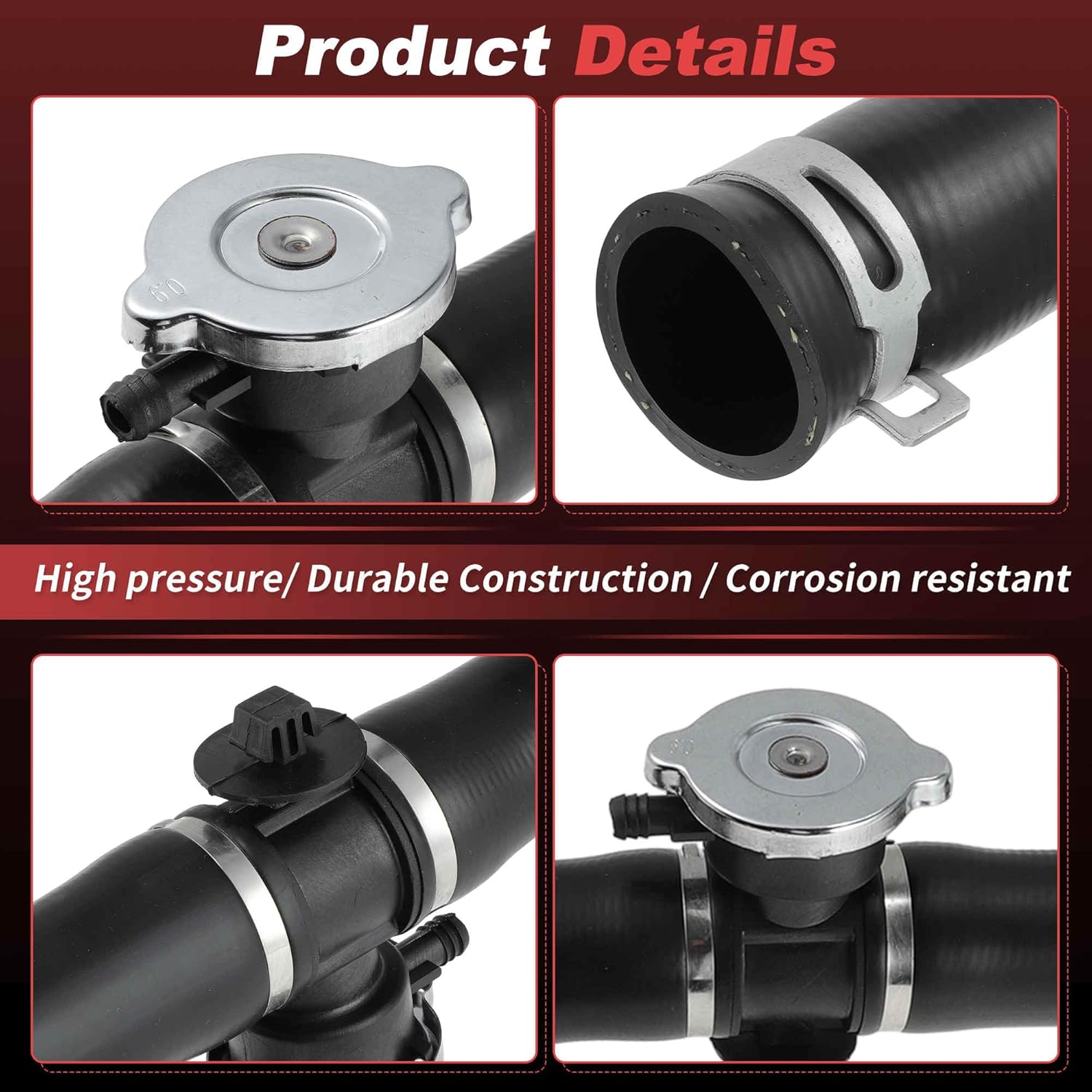 Upper Radiator Coolant Inlet Hose Pipe for Jeep Compass Patriot 2.0L 2.4L 2007-2017 for Dodge Caliber 1.8L 2.0L 2.4L 2007-2012 No.5058172AH/5058172AE