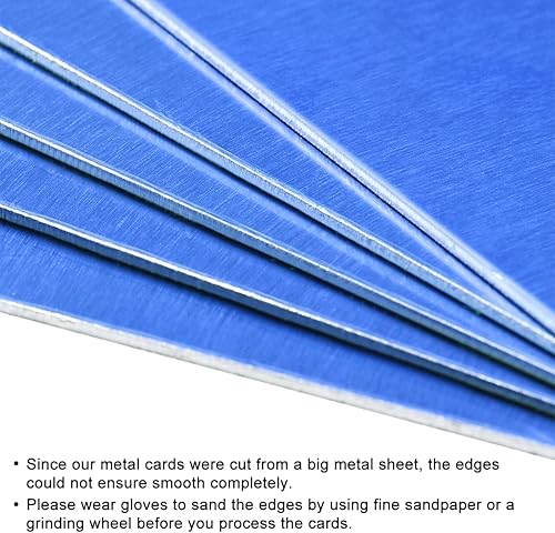 Miniatura 10 de uxcell Tarjeta de metal en blanco de 3.937 x 2.362 x 0.039in, placa de aluminio anodizado para impresión láser, grabado negro, 5 piezas