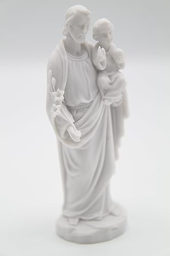 Miniatura 2 de Estatua italiana de San José con el Santo Niño Jesús Baby de 5 pulgadas, escultura Vittoria Collection Made in Italy
