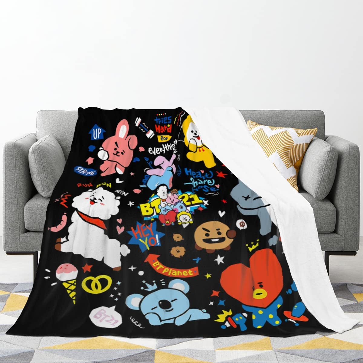 Manta Polar Con Diseño De Abeja - Tamaño 150x200 Cm, Franela De 300 G/m², Acogedora Y Ligera