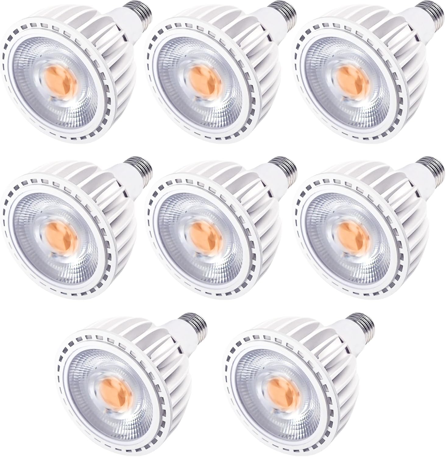 PAR30 Spotlight-LED-Glühbirne, 35 Watt COB (entspricht 300 Watt), 3500 Lumen Flutlichtbirnen, Nicht dimmbar, AC 100 V–277 V, E26/E27-Sockel (8 Stück)