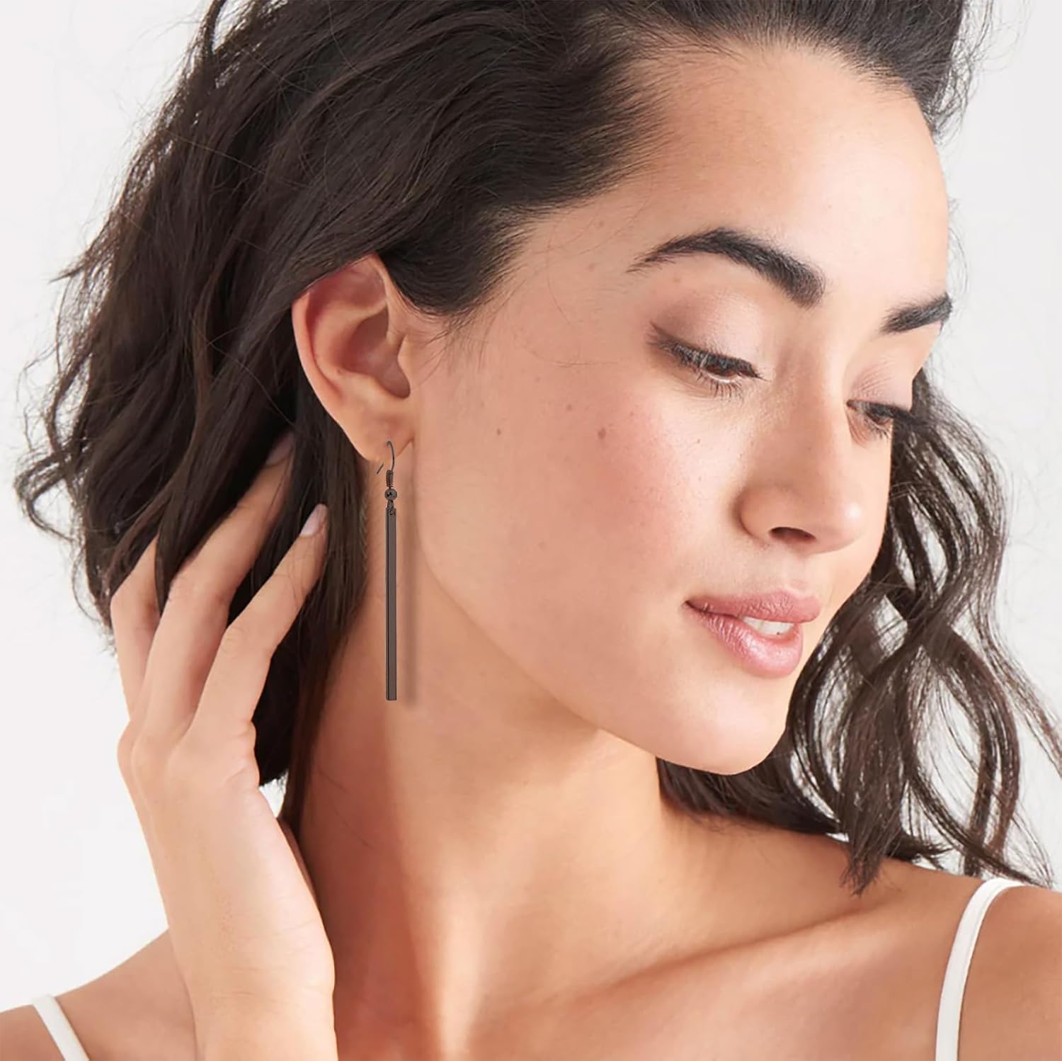 Long Vertical Bar Drop Dangle Earrings 18K Gold Plated/Silver Filled Earrings Minimal Bar Earrings Dainty Geometric jewelry for Women - Image 3
