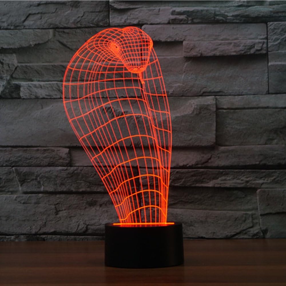 Cobra Snake 3D Night Light Home Decor LED Lamp ,3D Touch Control Illusion Night Light Home Decor Boy Gift
