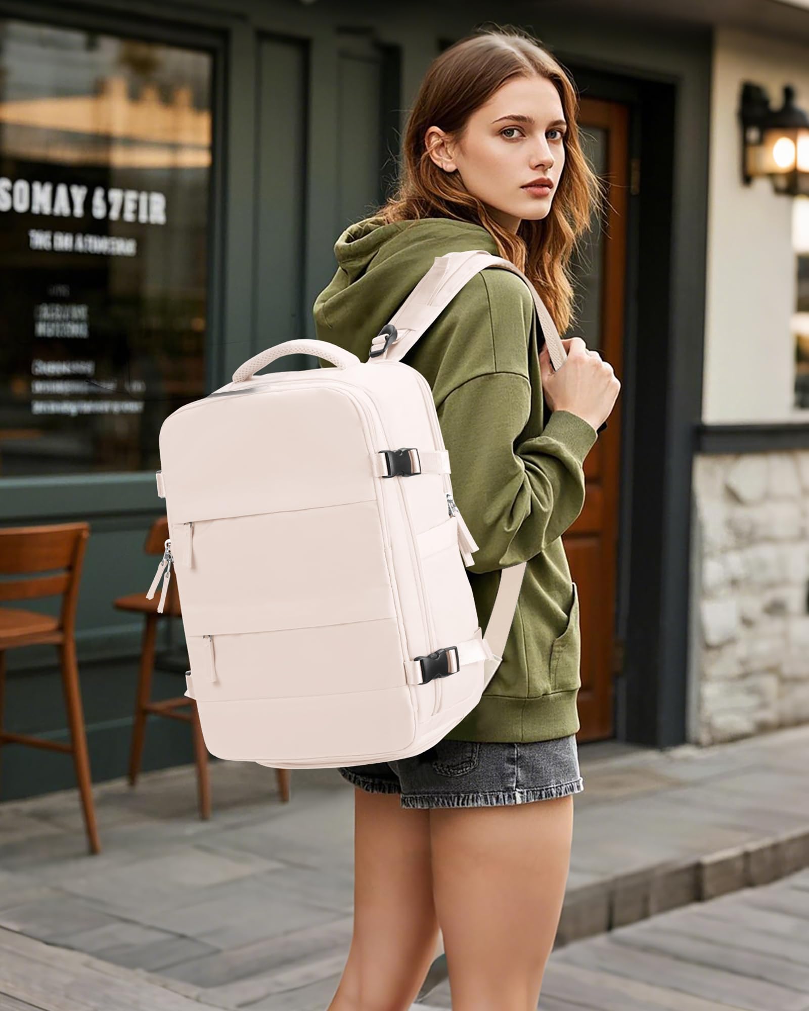 BJLFS Borse da Cabina per Ryanair 40x30x20 Zaino Wizzair Sottovuoto da viaggio 40x20x25 Bagaglio a Mano con compressione sottovuoto,Zaino Easyjet 45x36x20,Zaini Casual per laptop da 14 pollici