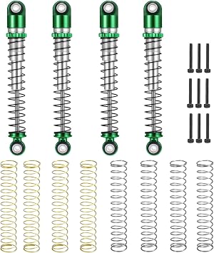 Aluminum RC Shock Absorber Damper 48mm, Green+Silver | For 1/24 RC Crawler Car Axial SCX24 AXI90081