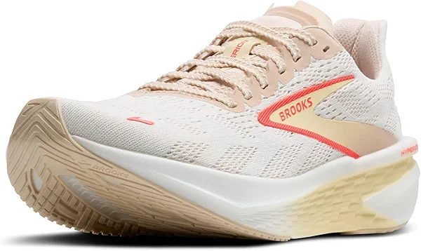 Brooks Women’s Hyperion 2 Neutral Running Shoe - White/Peach/Coral - 9 Medium