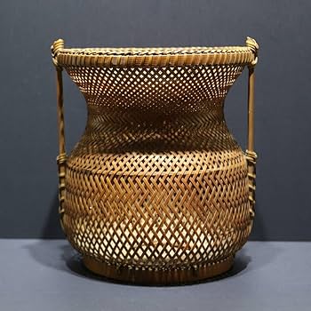 Amazon.co.jp: 佐々木光岳斎竹籠竹編み籠華道具茶道具竹細工竹