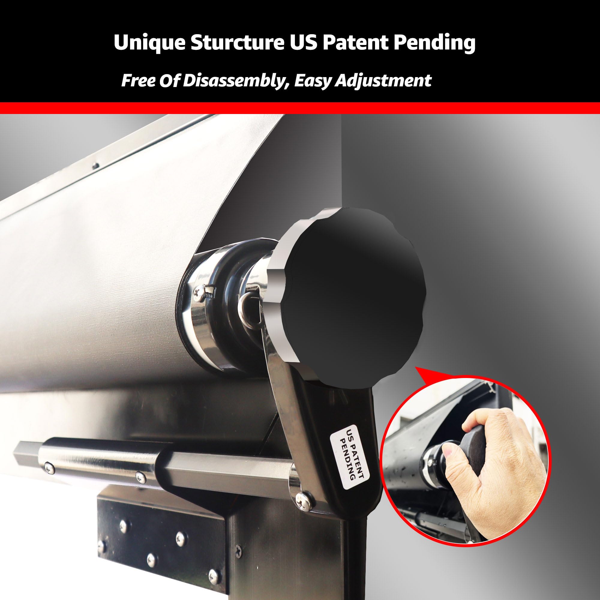 CLee Zen RV Slide-Out Awning Cover, Black, Universal Fit, Protective Slider Topper Full Set Assembly Solid Black, 7'6