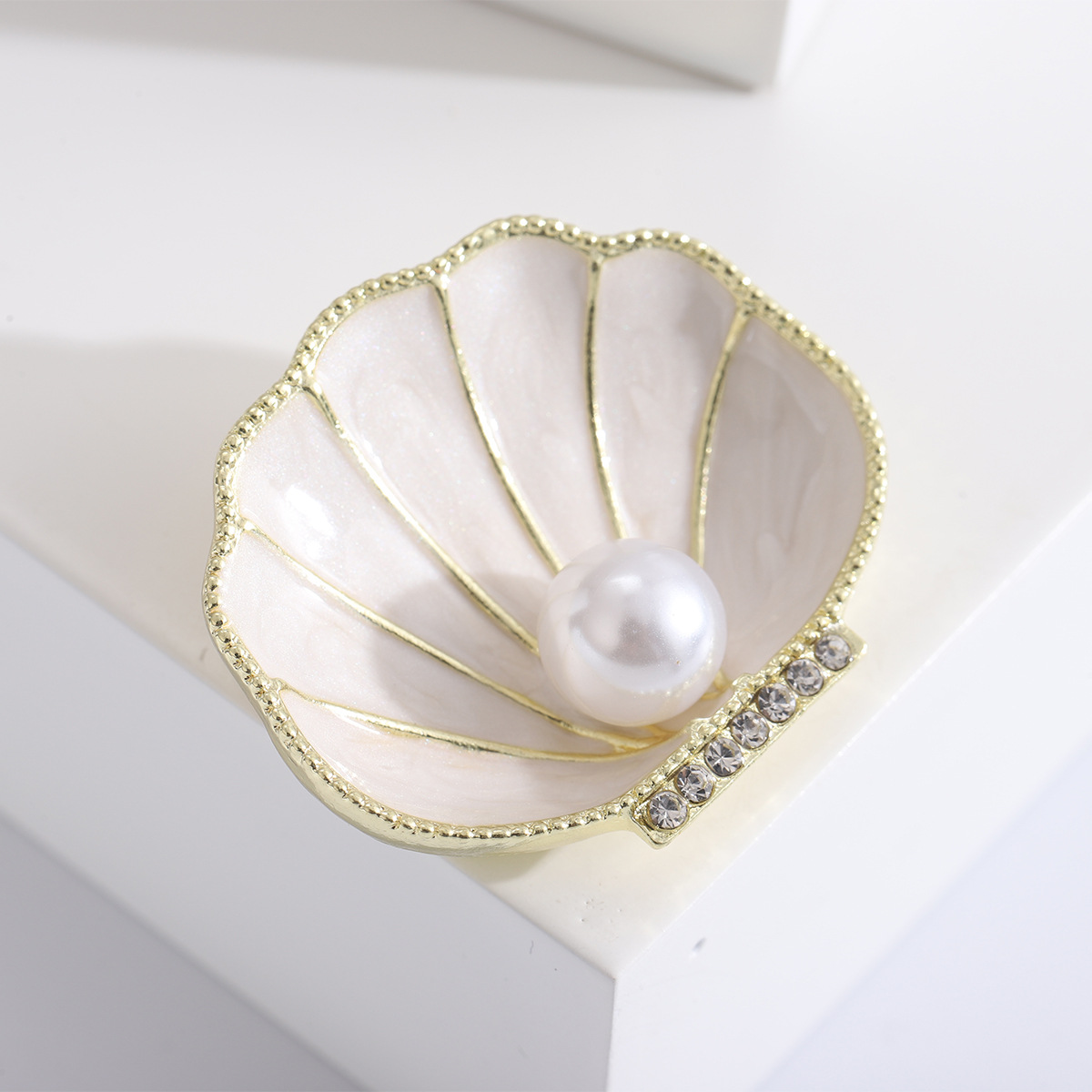 Navachi 18k Gold Plated Mermaid Brooch – Clear Crystal & Cubic Zirconia, Zinc Alloy, 3x6.8 Cm, Gift Box Included - View #3