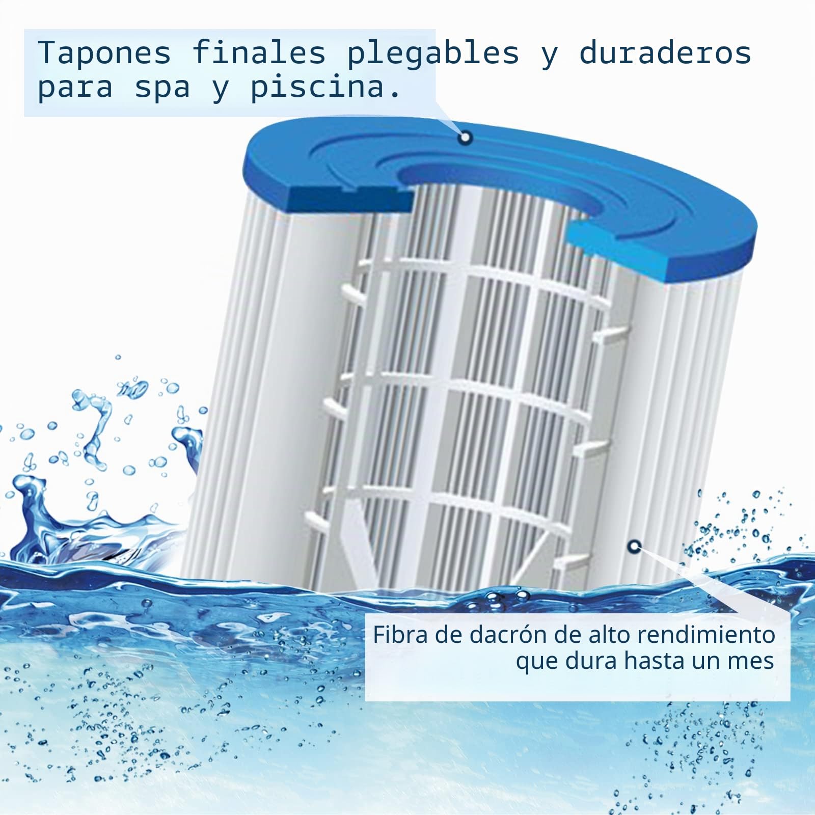 Filtro Piscina, Filtro Tipo 1, Compatible con 58381 (8 Pzas) | Cartucho de Filtro Tipo 1 para Sistemas de Filtración de Arena Filtro Piscina