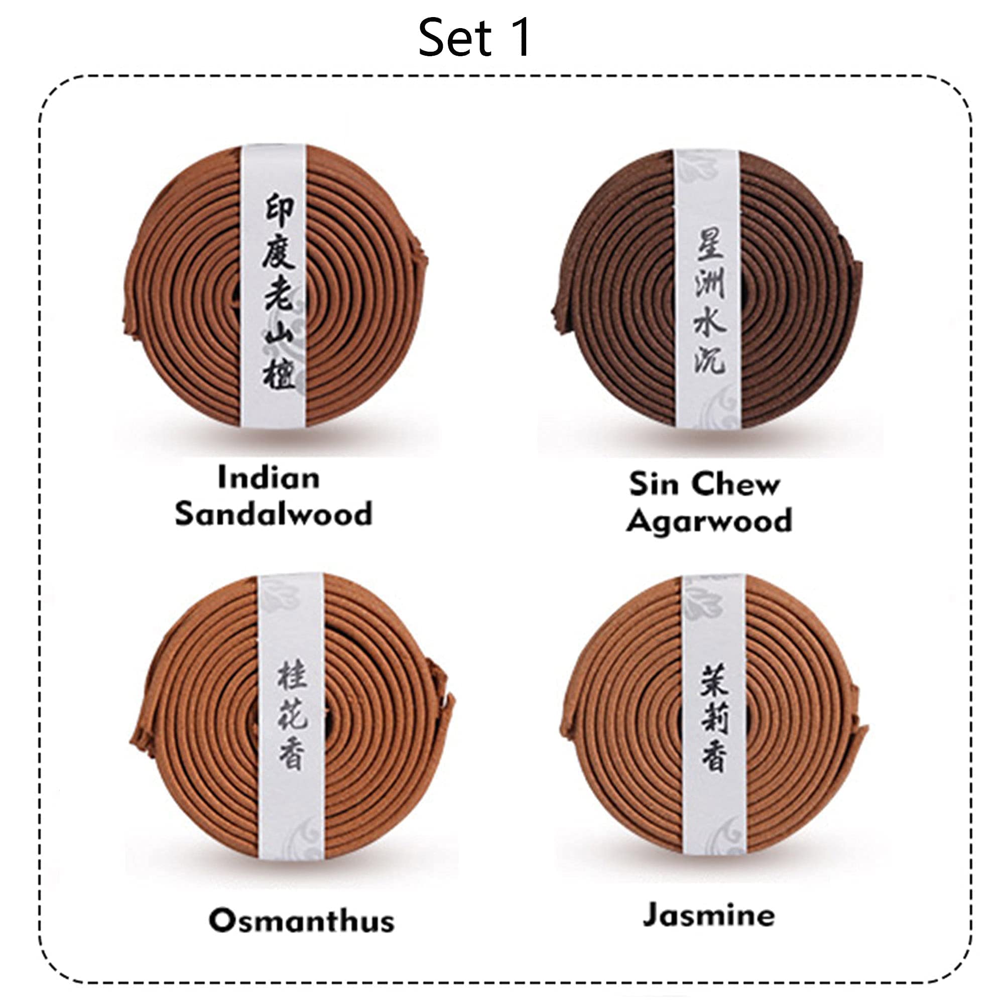 Gandhanra Assorted Most Popular Natural Coil Incense Variety Pack,4 Scents of 160 Coils,Long Lasting 4Hours(11 Scents for Choose),Gift Pack with Free Burner,Great for Aromatherapy and Meditation