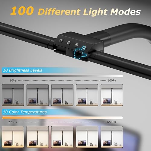 Miniatura 2 de Lámpara de escritorio, lámparas de escritorio LED para oficina en casa, lámpara de arquitecto para escritorio con abrazadera, monitor de computadora