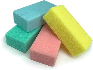 Maryton Pumice Sponge for Feet - Pack of 4 Assorted Colors, Professional Callus Remover & Foot Scrubber for Smooth Heels