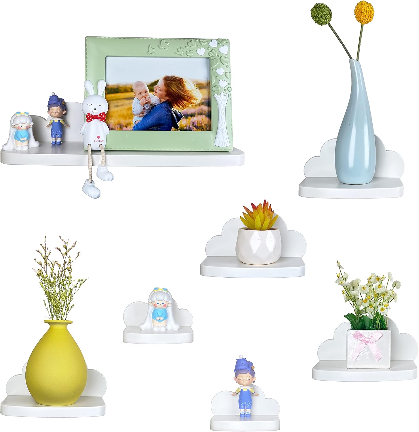 Veluckin Small Floating Shelves Mini Cloud Shelves Hanging