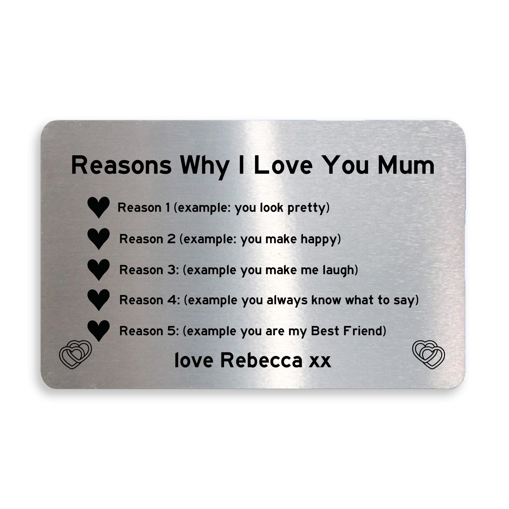 RED OCEAN PERSONALISED Reasons Why I Love Mum Mothers Day Birthday Gift For Mum Keepsake