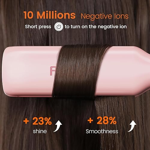 Miniatura 4 de Faszin Plancha de pelo profesional, placa ancha de 1.65 pulgadas, plancha plana de iones negativos de titanio, calentamiento rápido de 30 segundos,