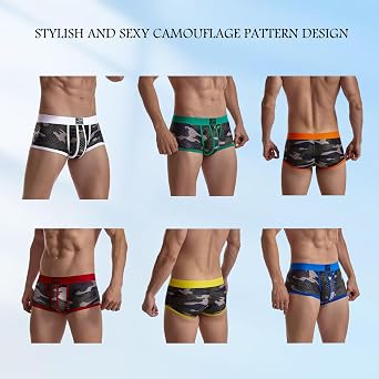 JOCKMAIL Men's Boxer Briefs Mens Underwear Boxer Briefs with Men's Boxer Shorts Camouflage Underwear