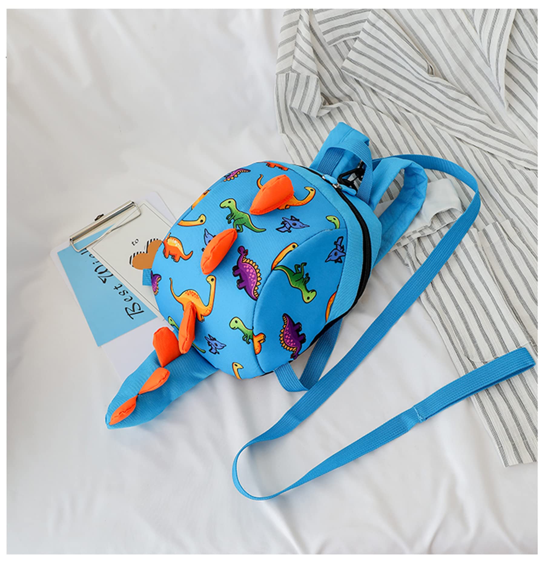 TOPWAYS Kids Dinosaur Backpack Boys Girls Toddler Rucksack, Cartoon Safety Anti-Lost Strap Rucksack with Reins - Image 3