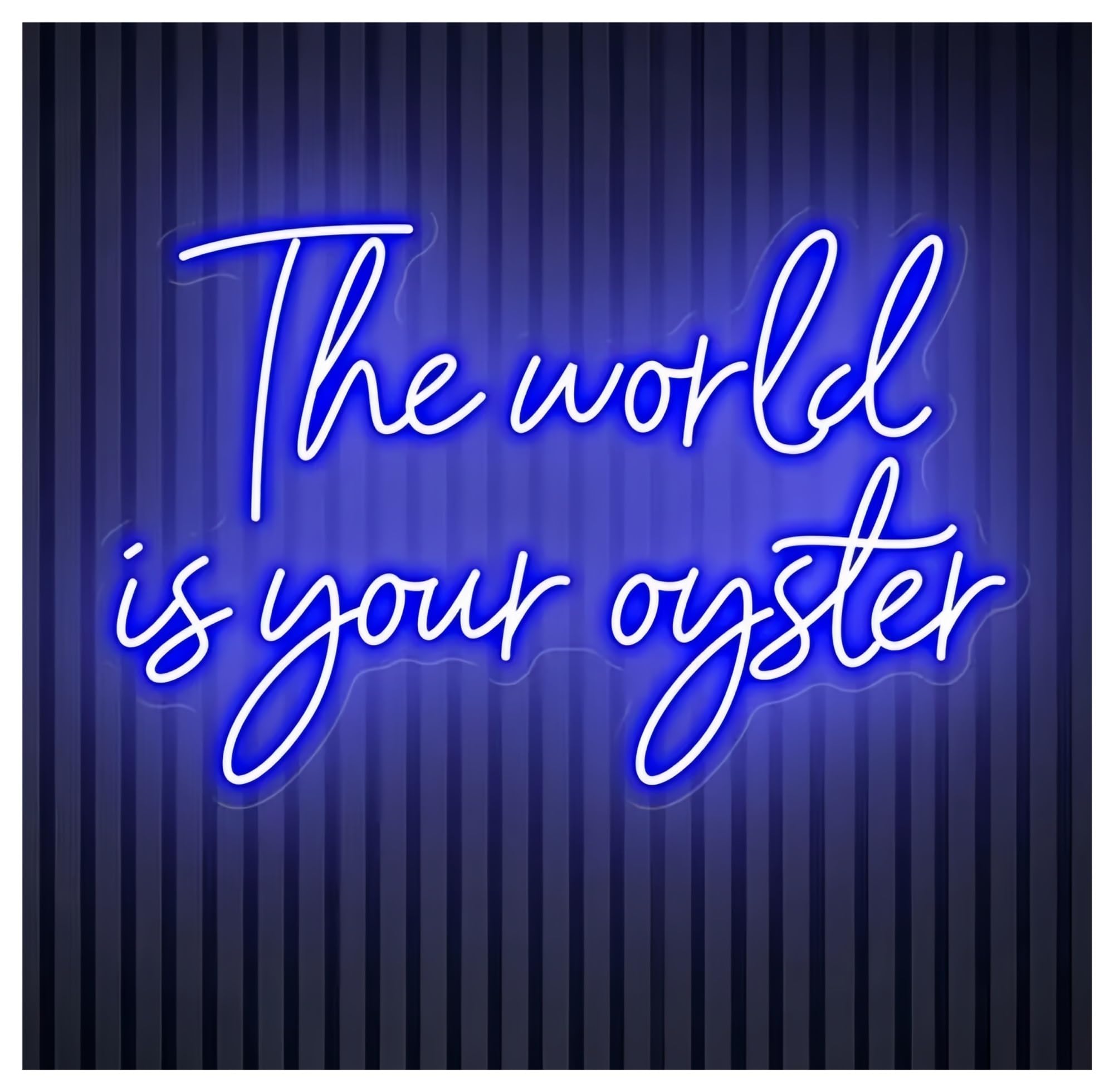 SHOUXI Sign Lamp The World is Your Oyster Neon Sign Wall Decor Office 60cm(E)