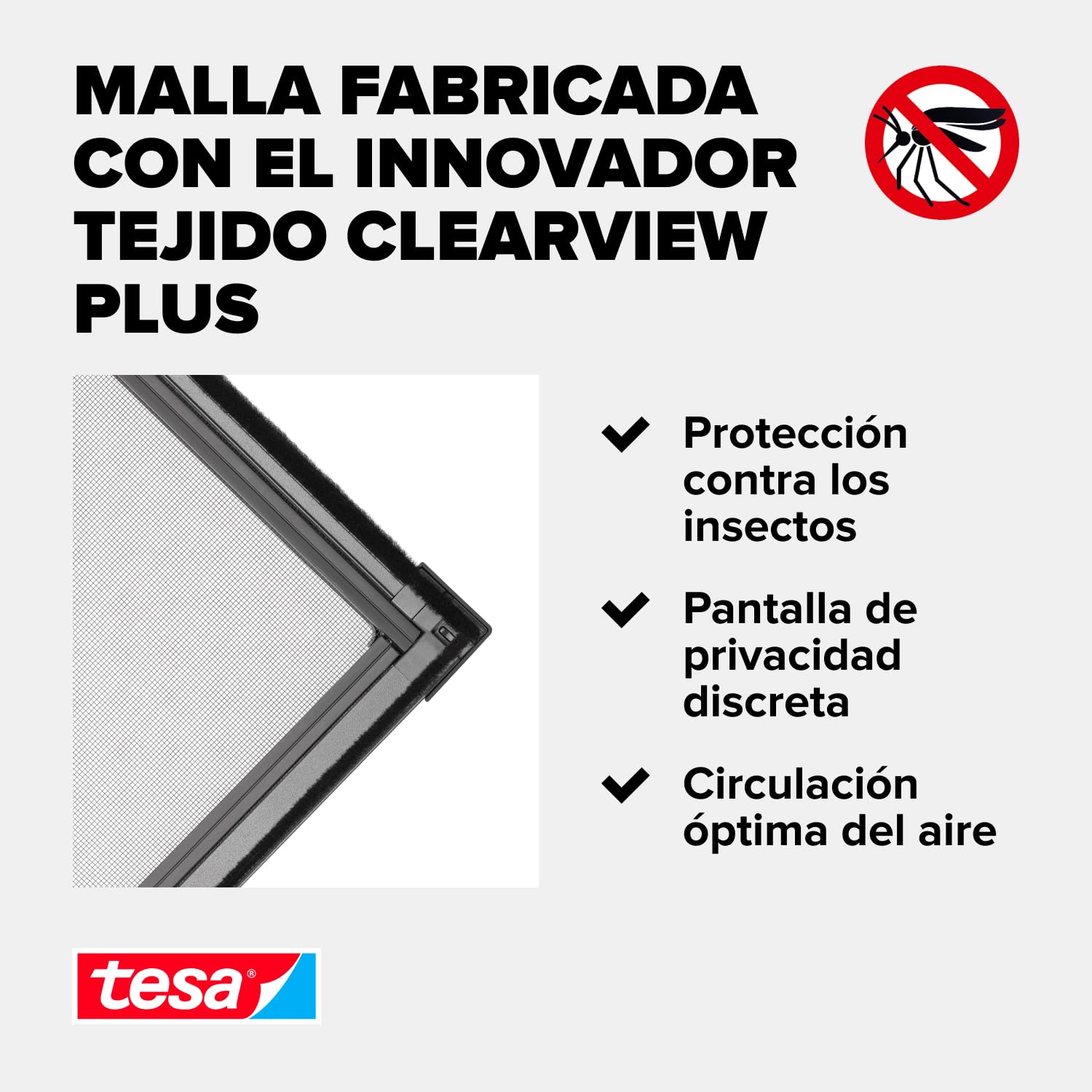 tesa INSECT STOP Mosquitera con marco de aluminio, ventanas