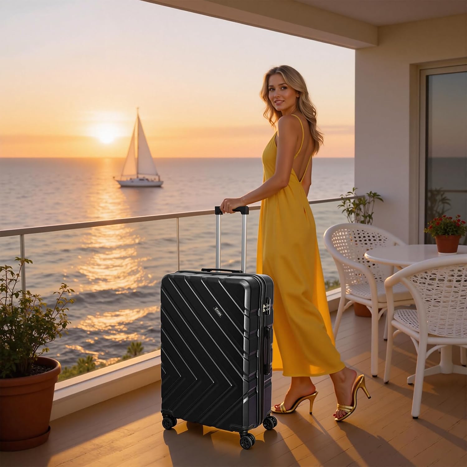 Luggage Sets 5 Piece,Suitcases with Wheels, Hard Case Luggage with Detachable Spinner Wheels,Carry On Luggage Set (5 Piece Sets (20"/24"/28"/DB/TB))