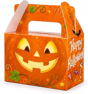 Halloween Trick or Treat Boxes, 12 Gable Candy Gift Boxes for Party Favors | Gable paper boxes for candy, cookies, snacks, small gifts, party tables, goodie favors and Halloween celebrations
