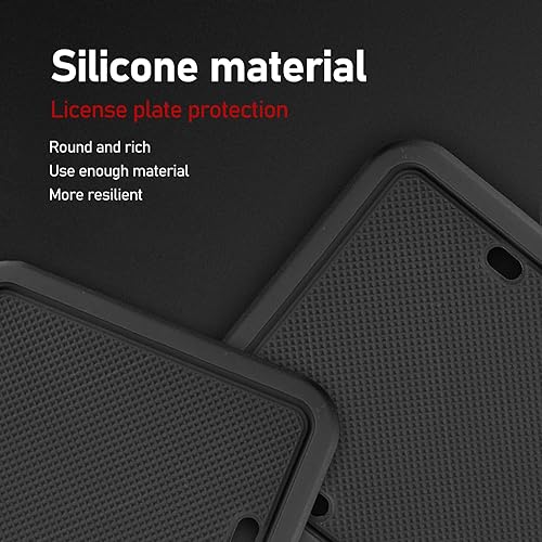 Miniatura 4 de 1 marco de silicona para placa de automóvil, 12.2 x 6.3 pulgadas, impermeable, a prueba de óxido, no daña la pintura del automóvil, soporte