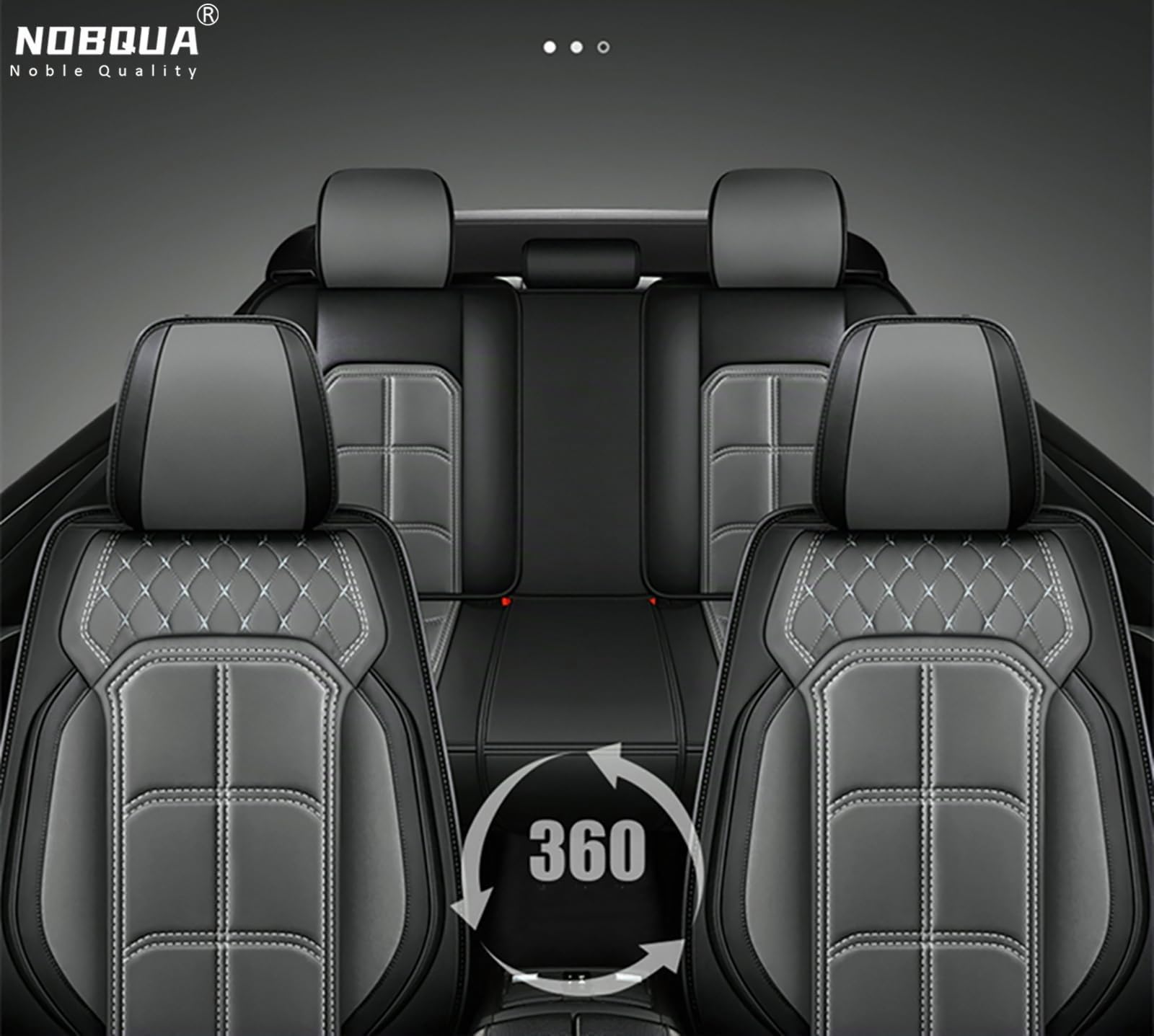Fundas Asientos Coche Universales, Funda Asiento Coche Cuero para 5 Plazas, Fundas para Asientos de Coche Delanteros y Traseros, Accesorios Interior Universal para Sedán SUV Camioneta