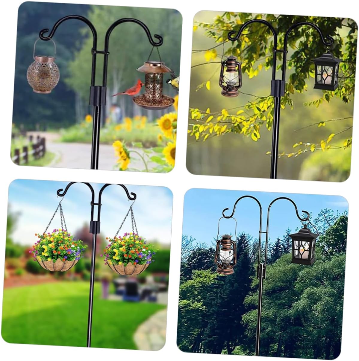 Garden Shepherd Hook for Outdoor Decoration Metal Hook for Hanging Flower Pots Solar Lights Bird Feeders Multi Purpose Accessory