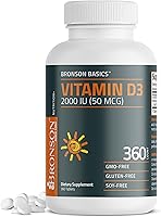Vista 1 de Bronson Vitamina D3 2000 UI (50mcg) Sin OGM, 360 tabletas