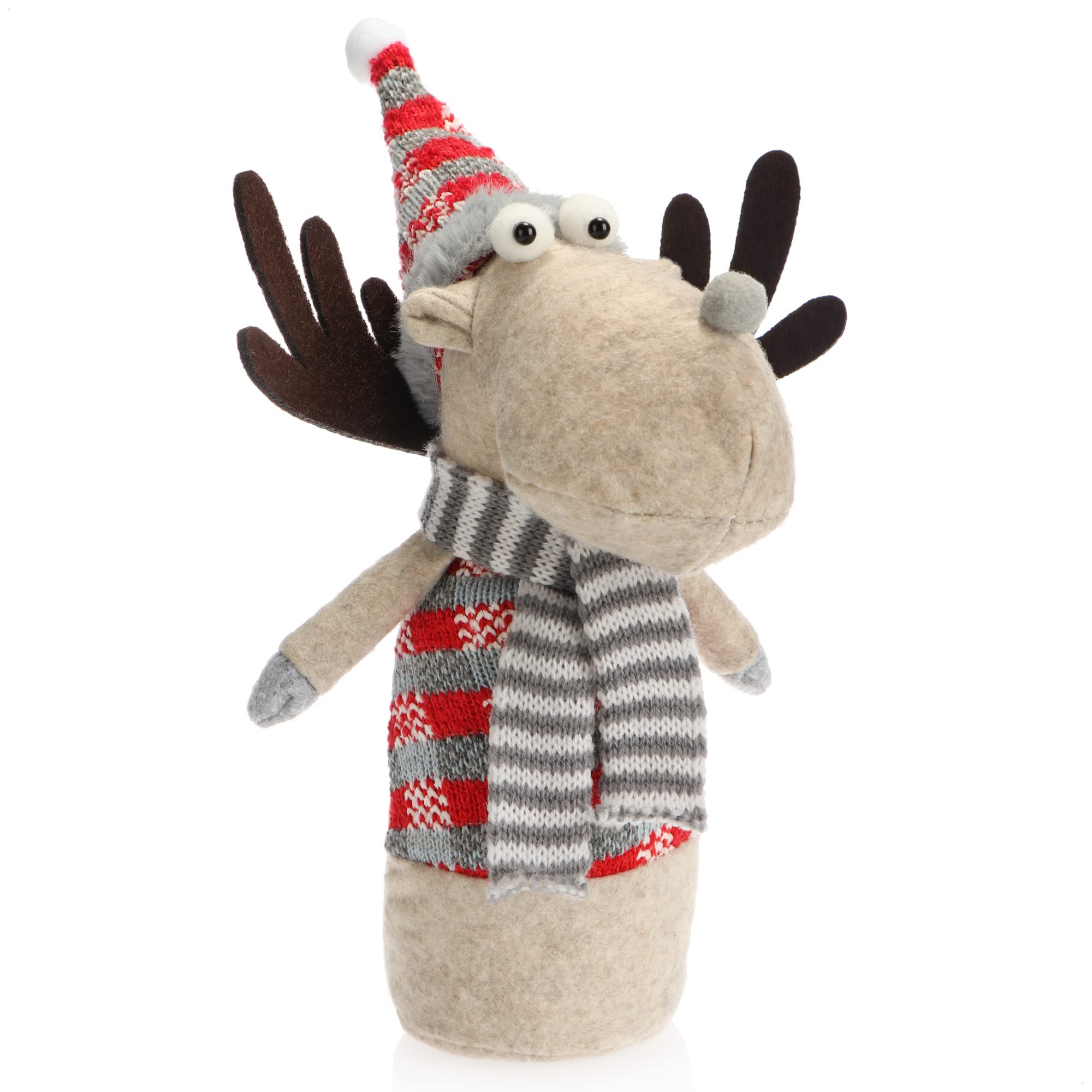 com-four® Figura de Alce para decoración navideña, Figura de Reno de Invierno como Elemento Decorativo Sueco, Lindo Taburete de Esquina como decoración de habitación o Regalo (1 Pieza - Rojo)