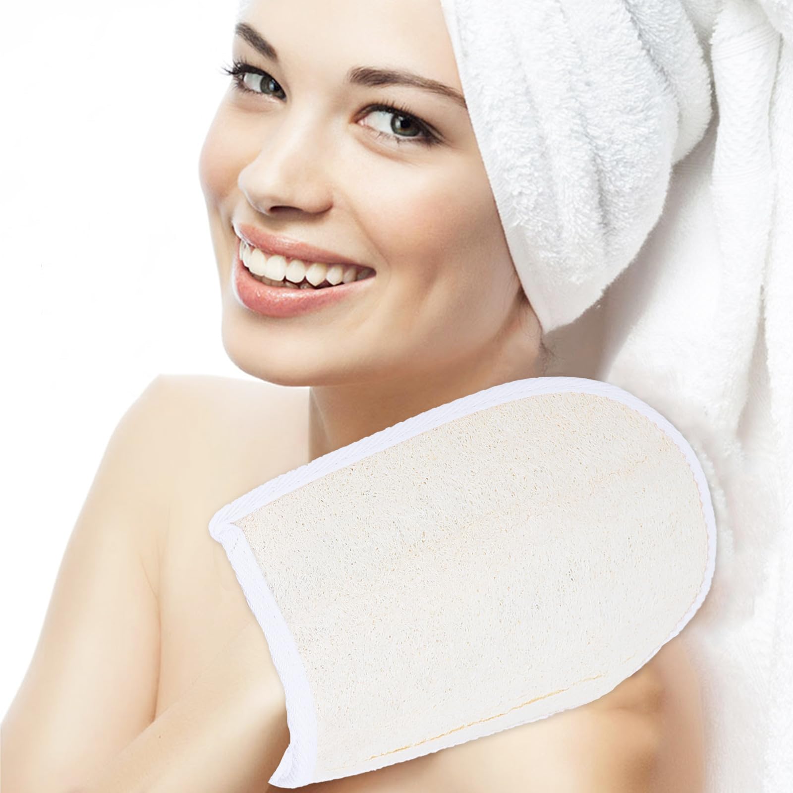 Beavorty 6piezas Guantes De Exfoliación Doble Cara De Luffa Natural Para Cuerpo De Masaje y Limpieza Para y Baño Exfoliante Ecológico Para Tipo De Piel