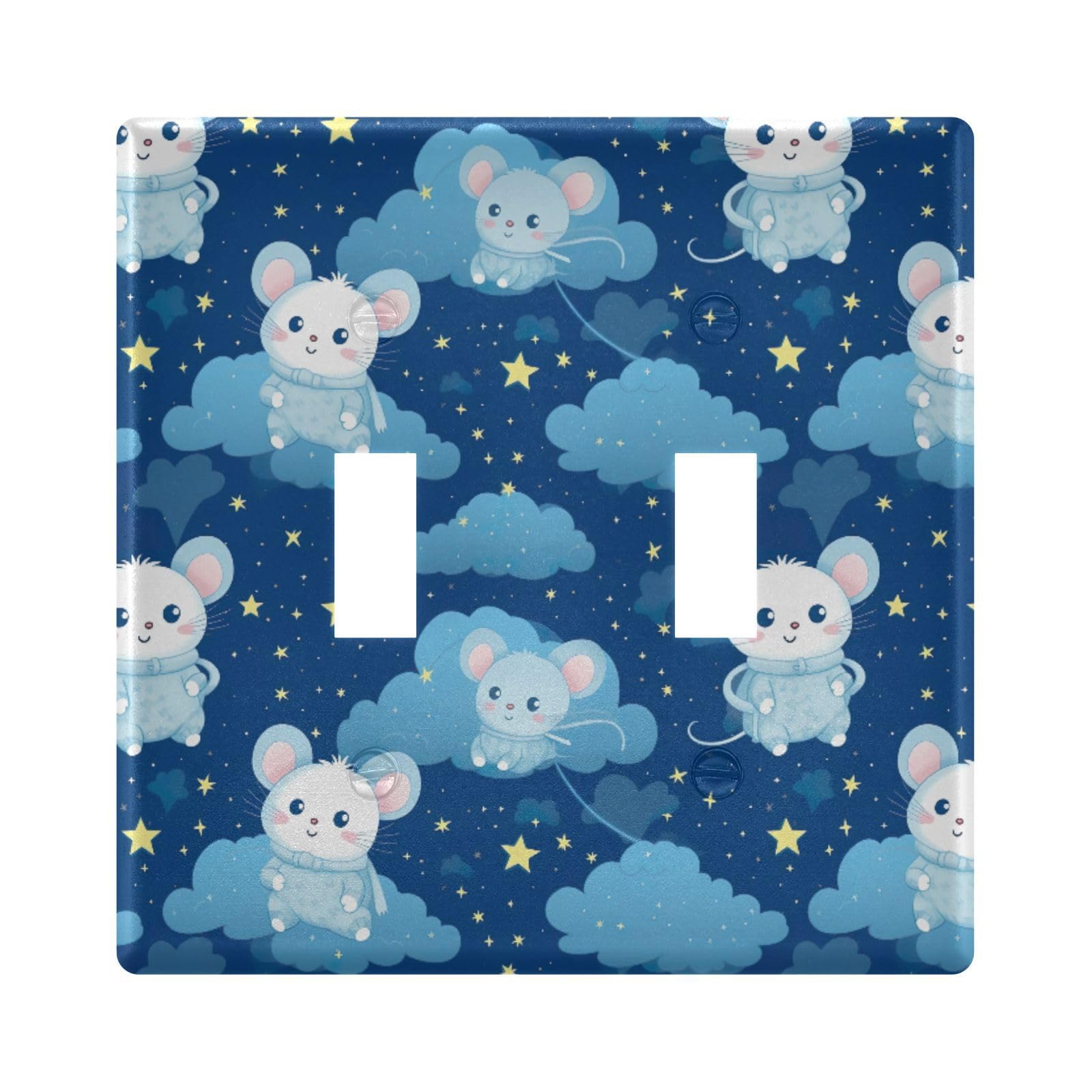 UMIRIKO Cute Mouse Light Switch Cover Plate Covers Decorative Double Toggle Home Decor 202a8515