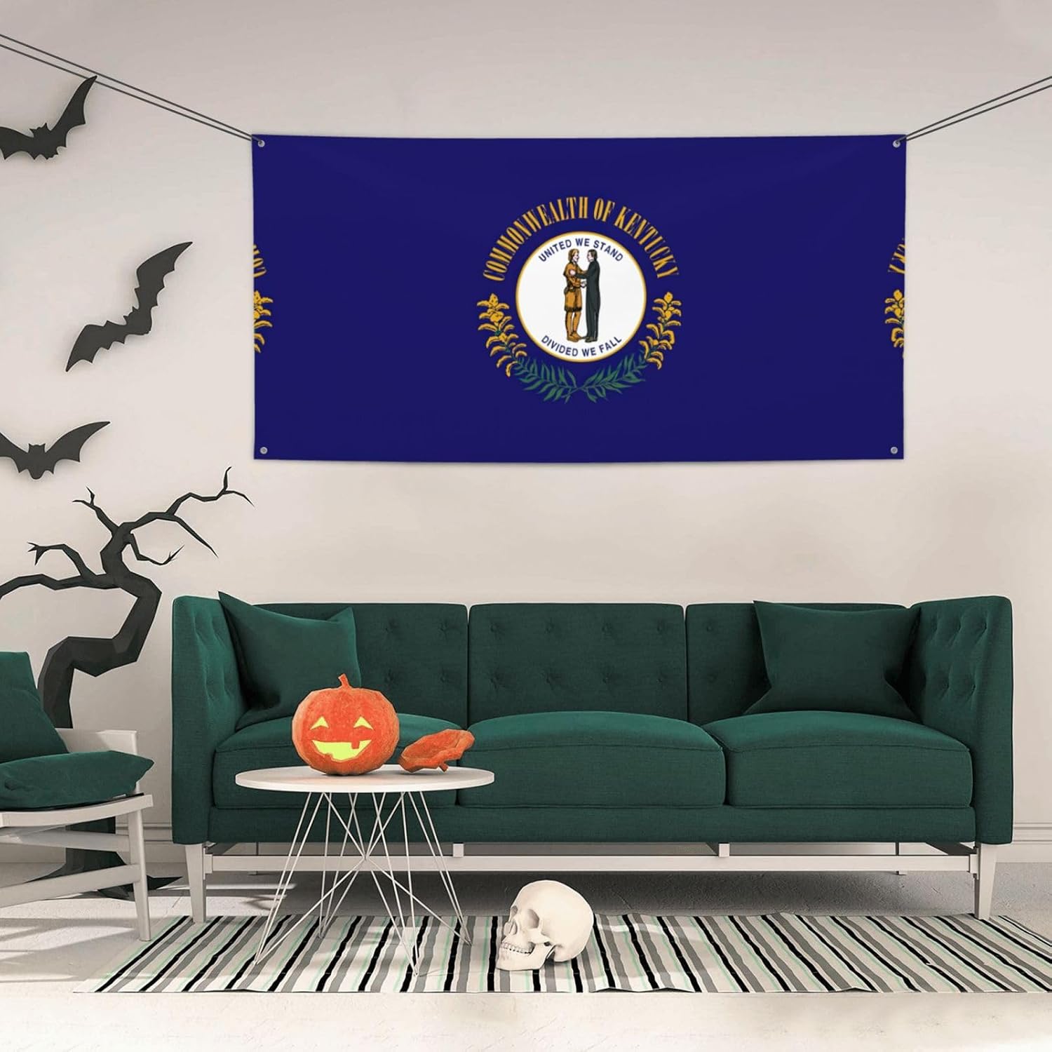 Kentucky State Flag Print Large Party Banner,Indoor/Outdoor Decorations for Halloween,Christmas Holiday Party Banner