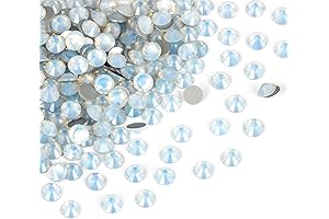 White Opal Rhinestones for Nails - 2880Pcs Glue Fix Crystal Flatback Diamantes...