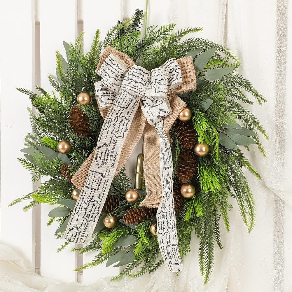 Weihnachtskranz aus Plastik und Seide Weihnachtskranz aus Plastik
