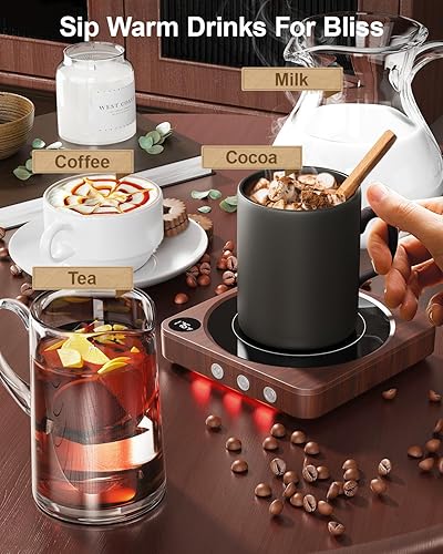 Miniatura 4 de Calentador de tazas  Calentador de taza de café de 36 W para escritorio con pantalla de temperatura, apagado automático de 2 a 12 horas, calentador